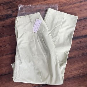 Never worn shein size medium light green work pants with pockets, stretchy waist